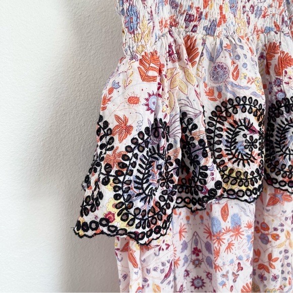 Anthropologie Samsa Embroidered Floral SunDress Beachy Boho Antik Batik Size M - Picture 6 of 10